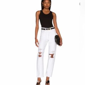 Agolde 90s Mid Rise Loose Jean in Vanish (White)